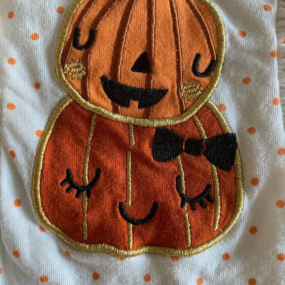 Chick Pea Pumpkin Dot Romper Girls' 3-6 Months - Picture 4 of 7